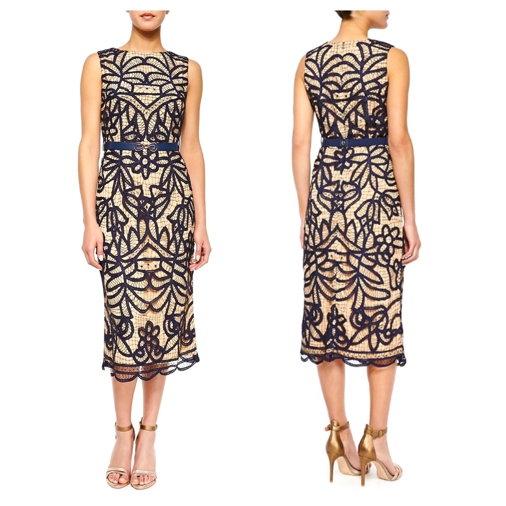 NWT ANTHROPOLOGIE Korovilas ABIGAIL Lace Boat-Neck Designer Sheath Dress 6